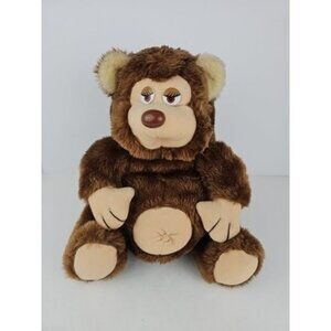 Vintage Cuddle Wit Brown Teddy Bear with Big Belly RARE Plush Stuffed Animal 10"